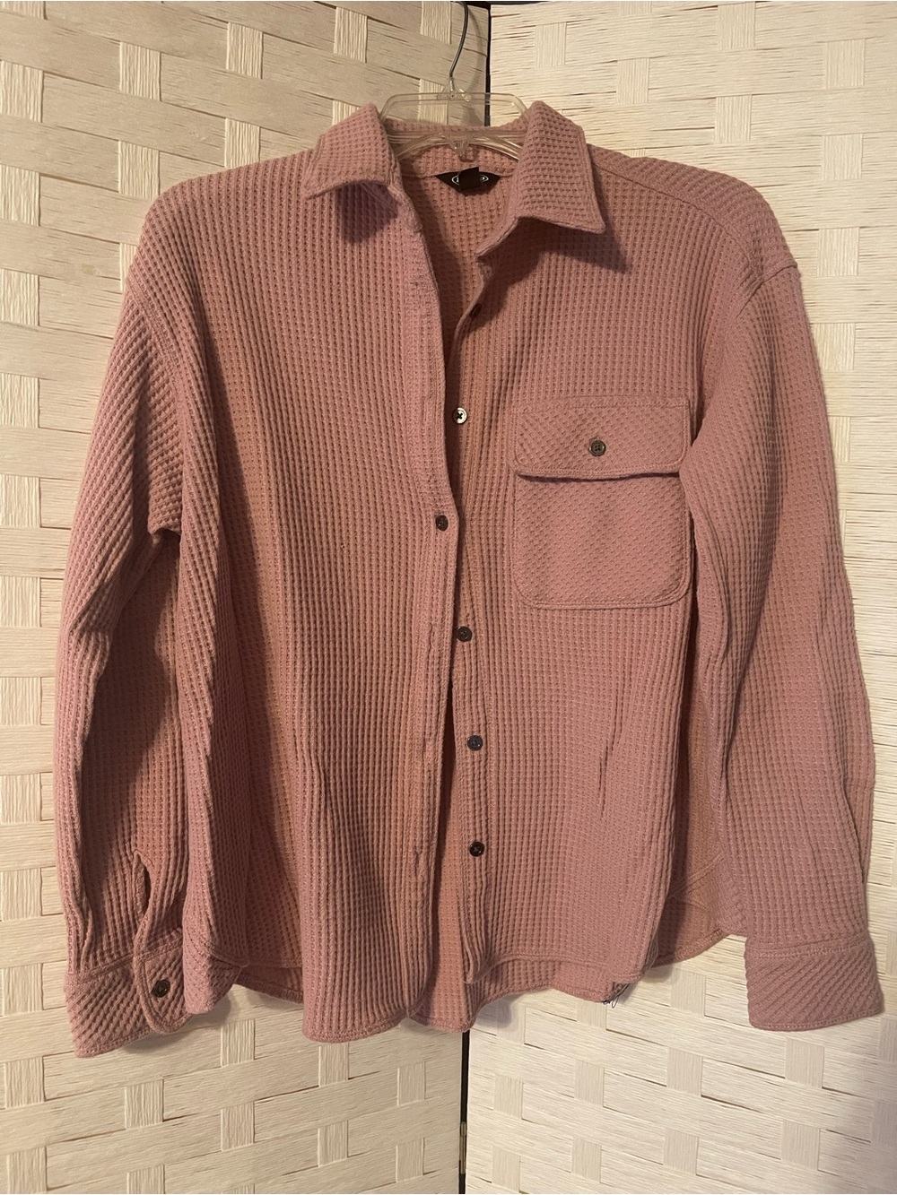 BUFFALO WAFFLE BUTTON-DOWN TOP WOMENS SIZE XS (Midday Rose) Country